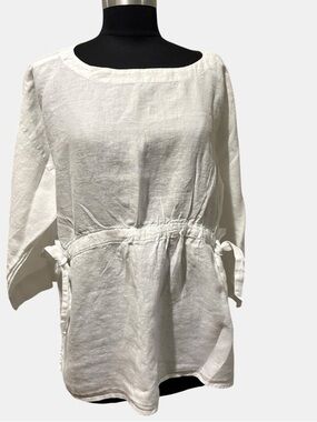 Eileen Fisher  organic linen Linen Tie-Waist Tunic size M